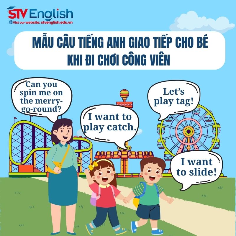 Mẫu câu tiếng Anh giao tiếp cho bé khi đi chơi công viên Mẫu câu tiếng Anh giao tiếp cho bé khi đi chơi công viên