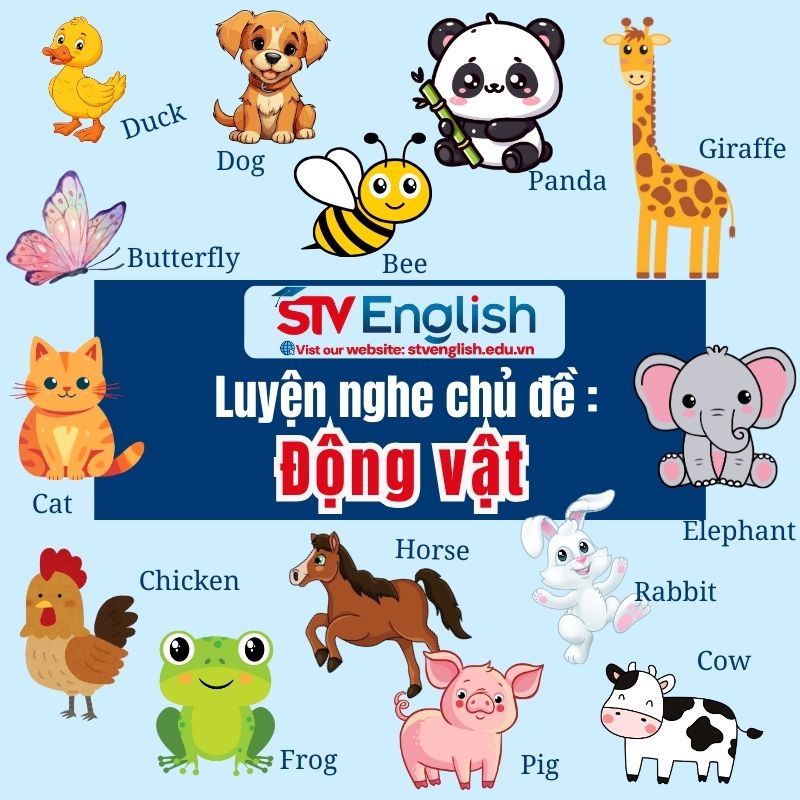 Tiếng Anh giao tiếp cho trẻ em: Luyện nghe chủ đề "Động vật" Tiếng Anh giao tiếp cho trẻ em: Luyện nghe chủ đề "Động vật"