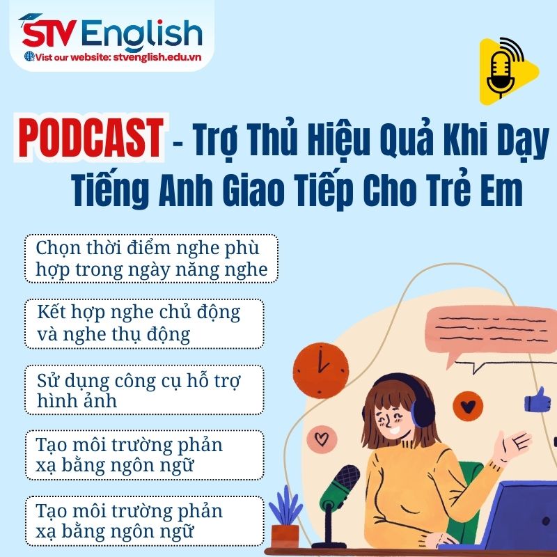 Hướng dẫn cách sử dụng podcast khi dạy tiếng Anh giao tiếp cho bé Hướng dẫn cách sử dụng podcast khi dạy tiếng Anh giao tiếp cho bé