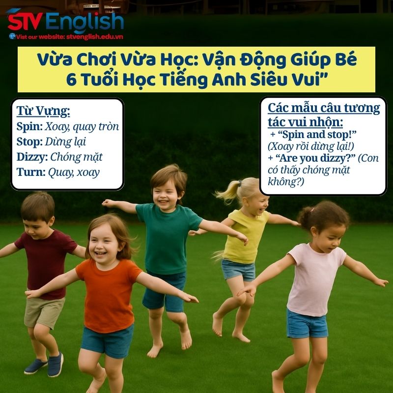 Tiếng Anh cho bé 6 tuổi: Học từ vựng kết hợp vận động mỗi ngày Tiếng Anh cho bé 6 tuổi: Học từ vựng kết hợp vận động mỗi ngày