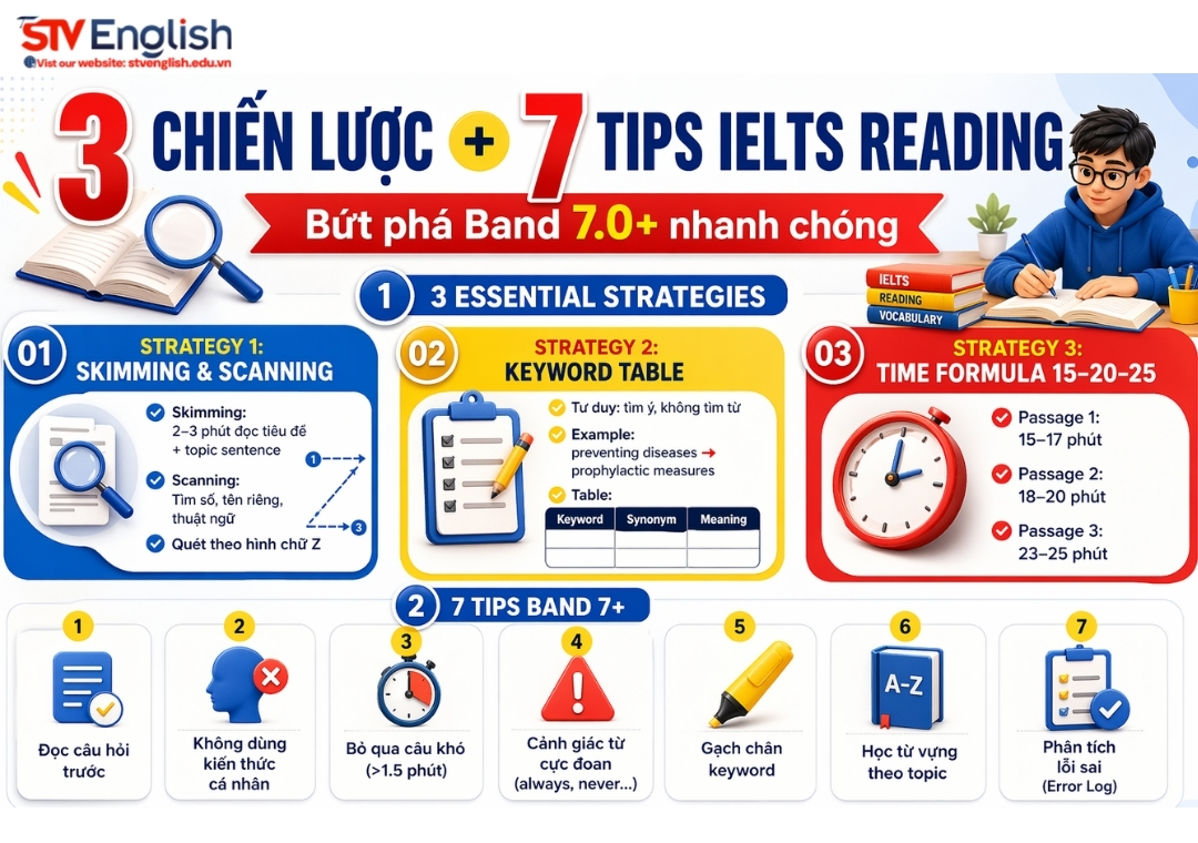 3 essential IELTS Reading strategies & 7 tips để đạt band 7.0+ 3 essential IELTS Reading strategies & 7 tips để đạt band 7.0+
