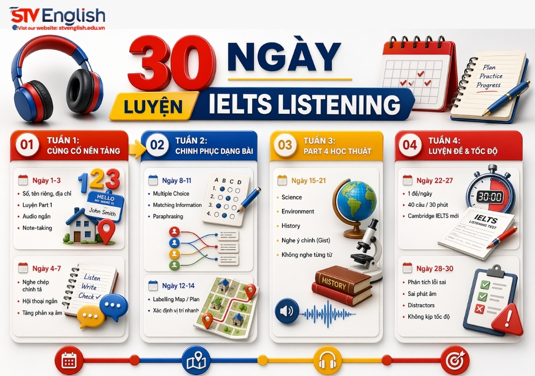 30 ngày luyện IELTS Listening 30 ngày luyện IELTS Listening