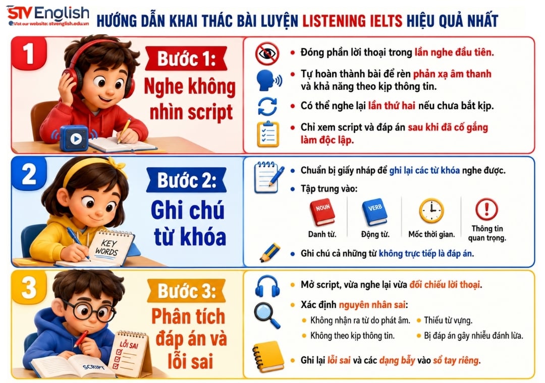 Hướng dẫn khai thác bài tập luyện Listening IELTS Hướng dẫn khai thác bài tập luyện Listening IELTS