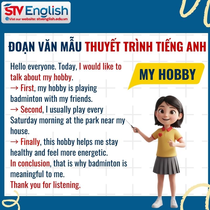 Bài thuyết trình tiếng Anh cho người mới bắt đầu: Chủ đề My Hobby Bài thuyết trình tiếng Anh cho người mới bắt đầu: Chủ đề My Hobby
