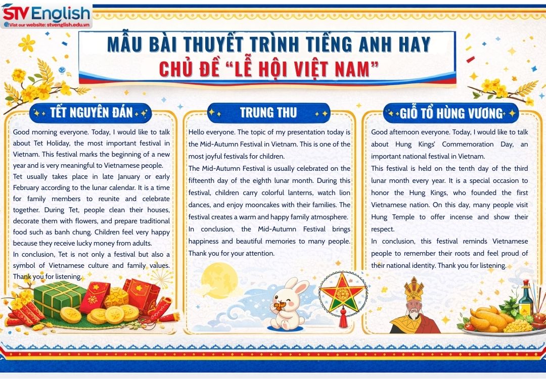 Tổng hợp bài thuyết trình tiếng Anh theo chủ đề lễ hội Việt Nam Tổng hợp bài thuyết trình tiếng Anh theo chủ đề lễ hội Việt Nam