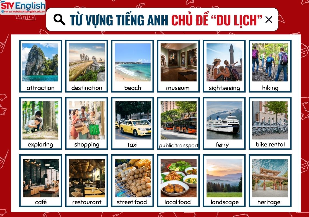 Từ vựng cho bài thuyết trình tiếng Anh về du lịch Từ vựng cho bài thuyết trình tiếng Anh về du lịch