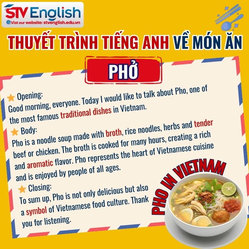 Bài thuyết trình tiếng Anh về món ăn: 10 mẫu cho mọi cấp độ Bài thuyết trình tiếng Anh về món ăn: 10 mẫu cho mọi cấp độ