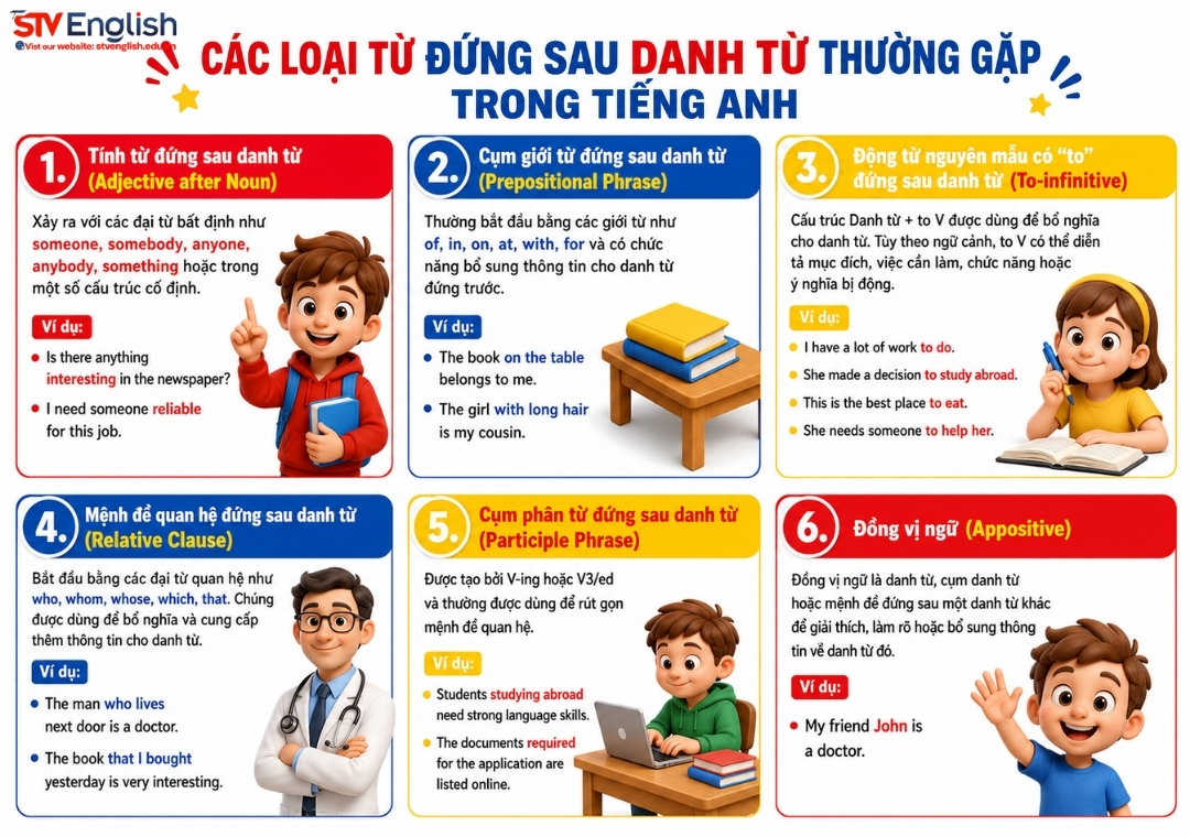 Các loại từ đứng sau danh từ Các loại từ đứng sau danh từ