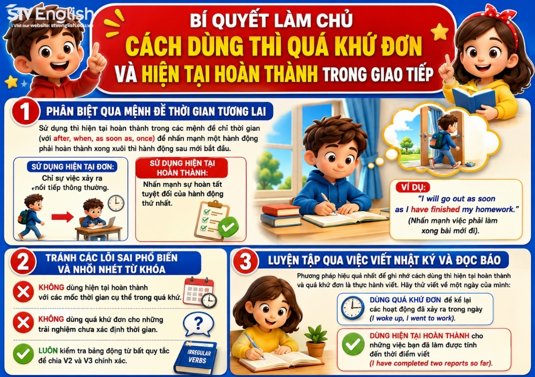 Cách dùng thì quá khứ đơn và hiện tại hoàn thành trong giao tiếp Cách dùng thì quá khứ đơn và hiện tại hoàn thành trong giao tiếp