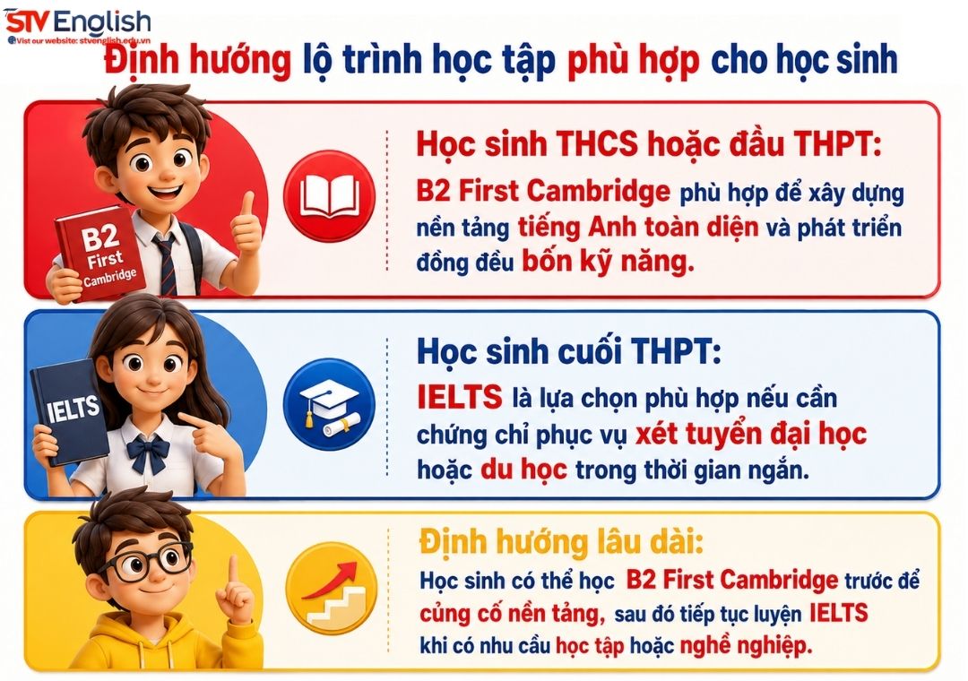 Chứng chỉ B2 First Cambridge: Định hướng lộ trình phù hợp cho học sinh Chứng chỉ B2 First Cambridge: Định hướng lộ trình phù hợp cho học sinh