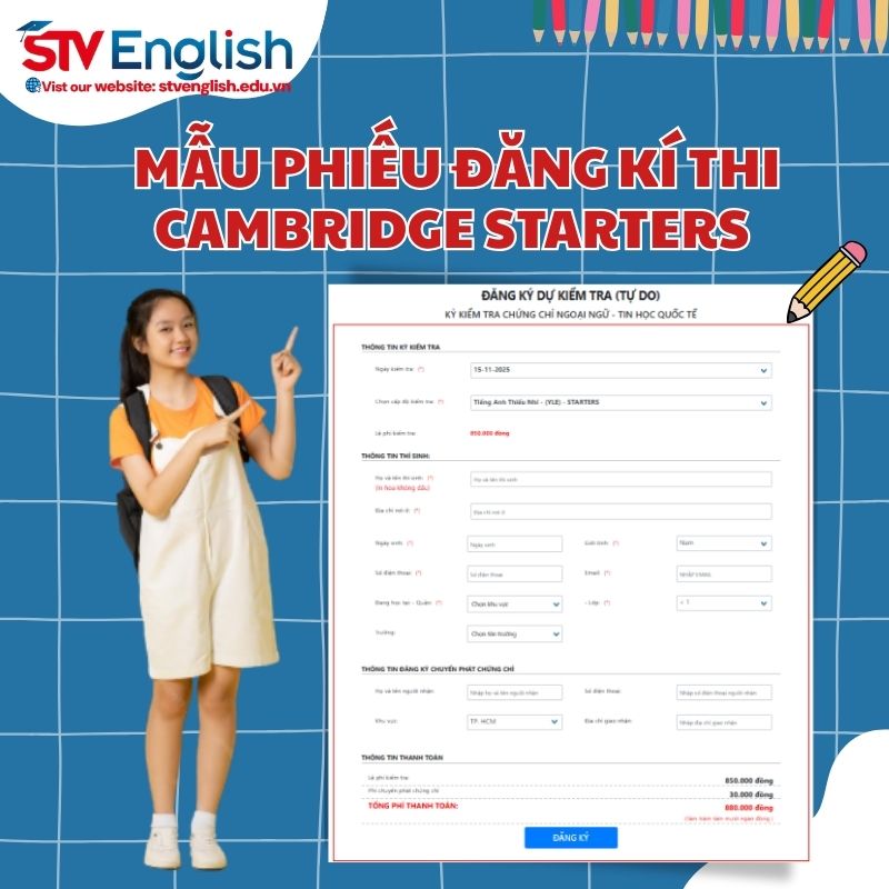 Mẫu phiếu đăng ký thi Starters ở TP.HCM. Mẫu phiếu đăng ký thi Starters ở TP.HCM.