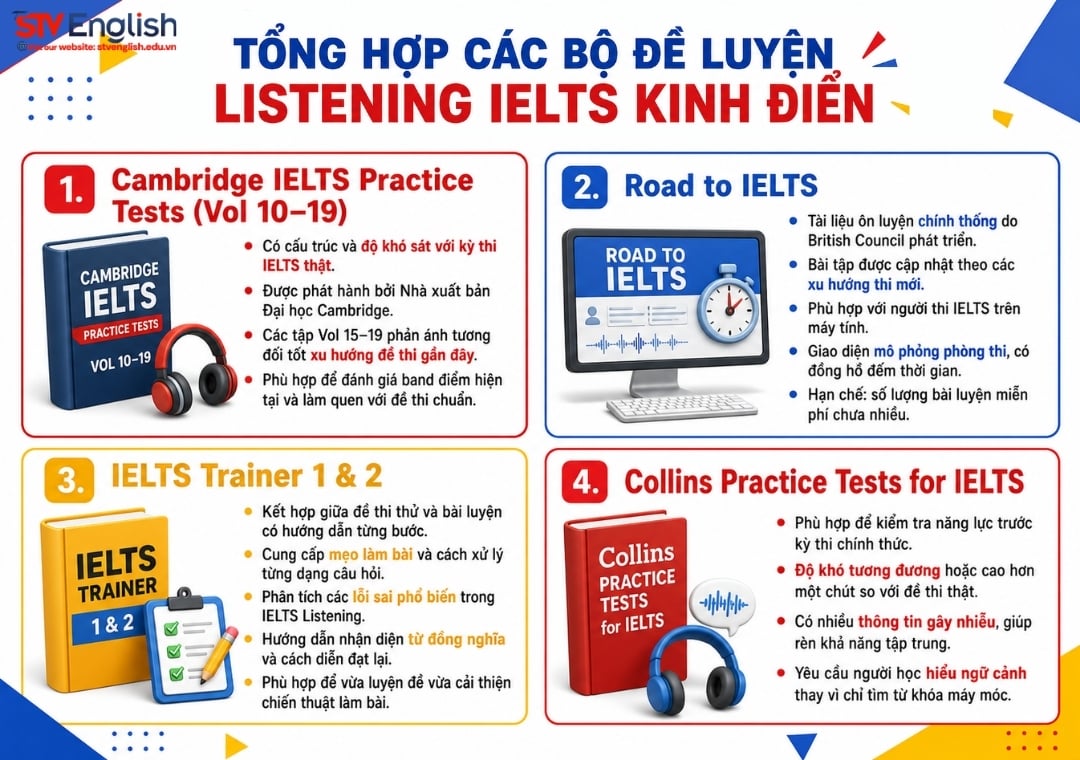 Tổng hợp đề luyện Listening IELTS sát đề thi thật 2026 Tổng hợp đề luyện Listening IELTS sát đề thi thật 2026