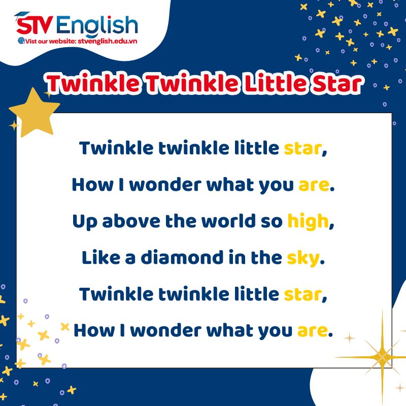 Bé học tiếng Anh giao tiếp qua bài hát "Twinkle, Twinkle Little Star" Bé học tiếng Anh giao tiếp qua bài hát "Twinkle, Twinkle Little Star"