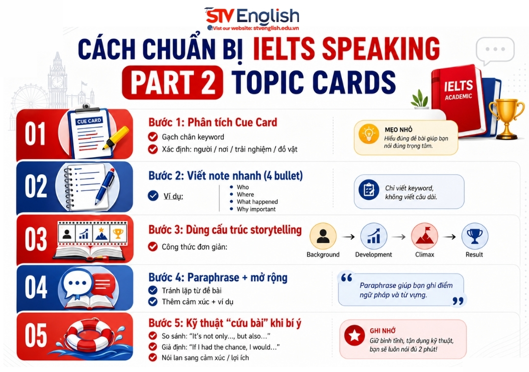 Cách chuẩn bị IELTS Speaking Part 2 Topic Cards Cách chuẩn bị IELTS Speaking Part 2 Topic Cards