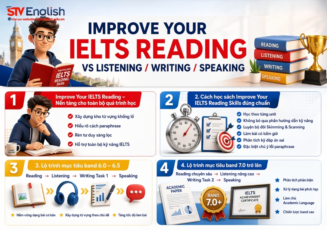 Improve Your IELTS Reading vs Listening/Writing/Speaking Improve Your IELTS Reading vs Listening/Writing/Speaking