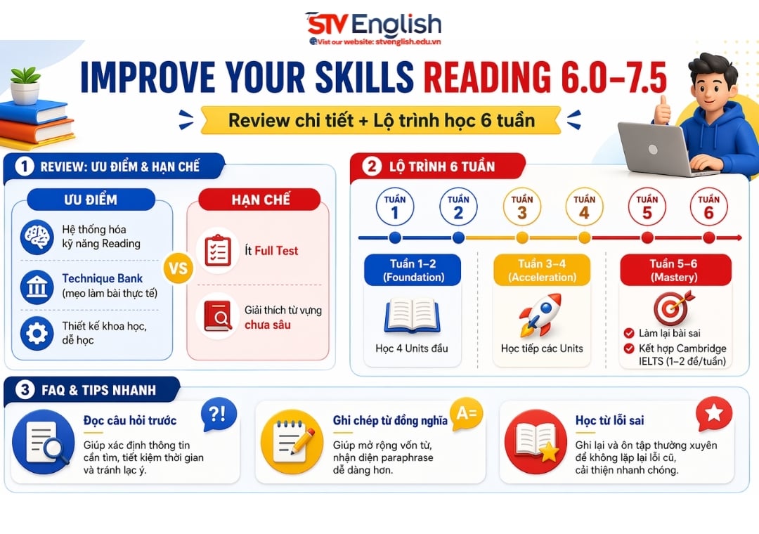 Improve Your Skills Reading for IELTS 6.0–7.5: Review chi tiết Improve Your Skills Reading for IELTS 6.0–7.5: Review chi tiết