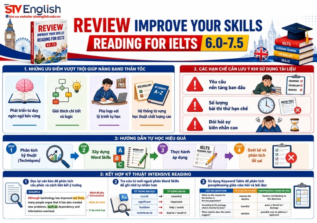Review Improve Your Skills Reading For Ielts 6.0-7.5: Giải pháp nâng band Review Improve Your Skills Reading For Ielts 6.0-7.5: Giải pháp nâng band