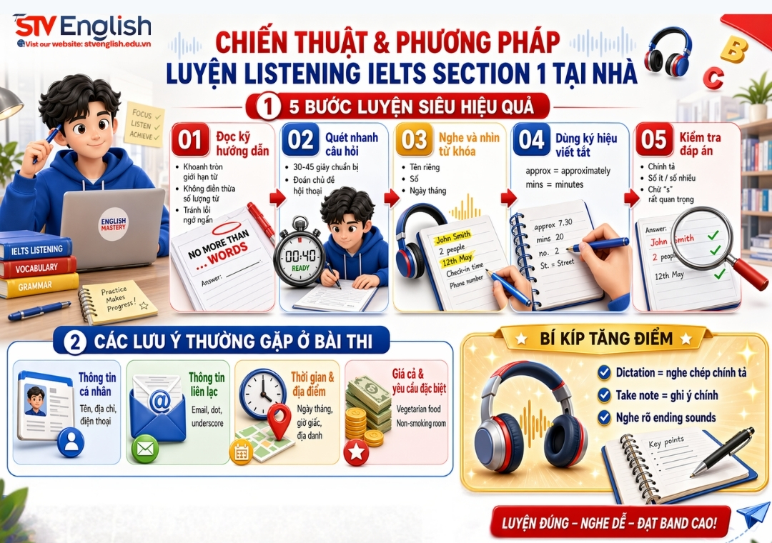 Chiến thuật và phương pháp luyện Listening IELTS Section 1 Chiến thuật và phương pháp luyện Listening IELTS Section 1