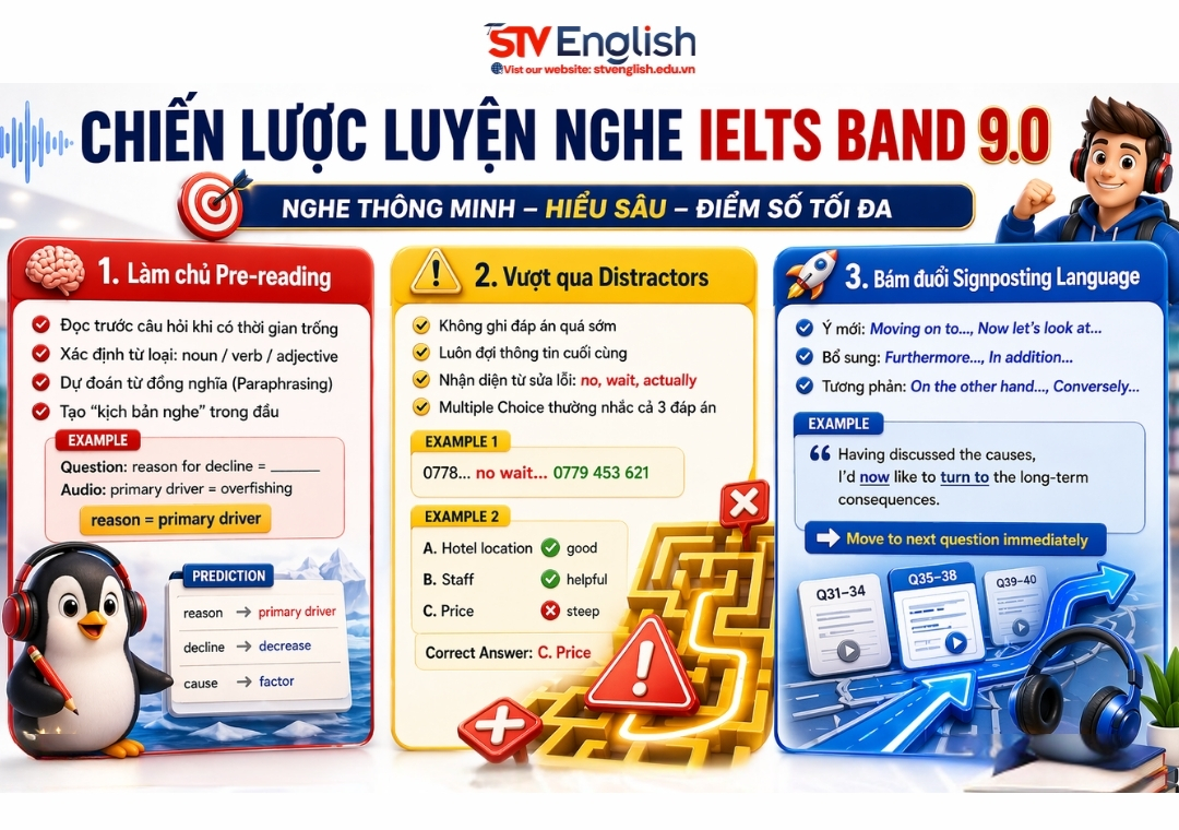 Chiến lược luyện nghe IELTS band 9.0 Chiến lược luyện nghe IELTS band 9.0