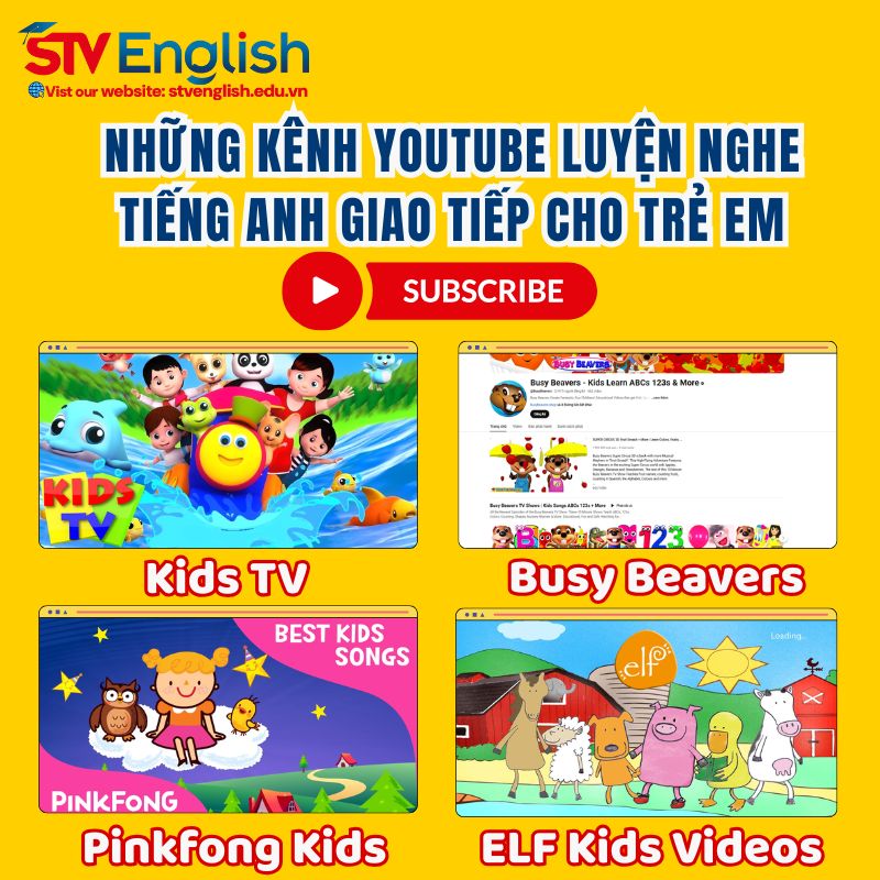 Các kênh Youtube luyện nghe tiếng Anh giao tiếp cho trẻ em Các kênh Youtube luyện nghe tiếng Anh giao tiếp cho trẻ em
