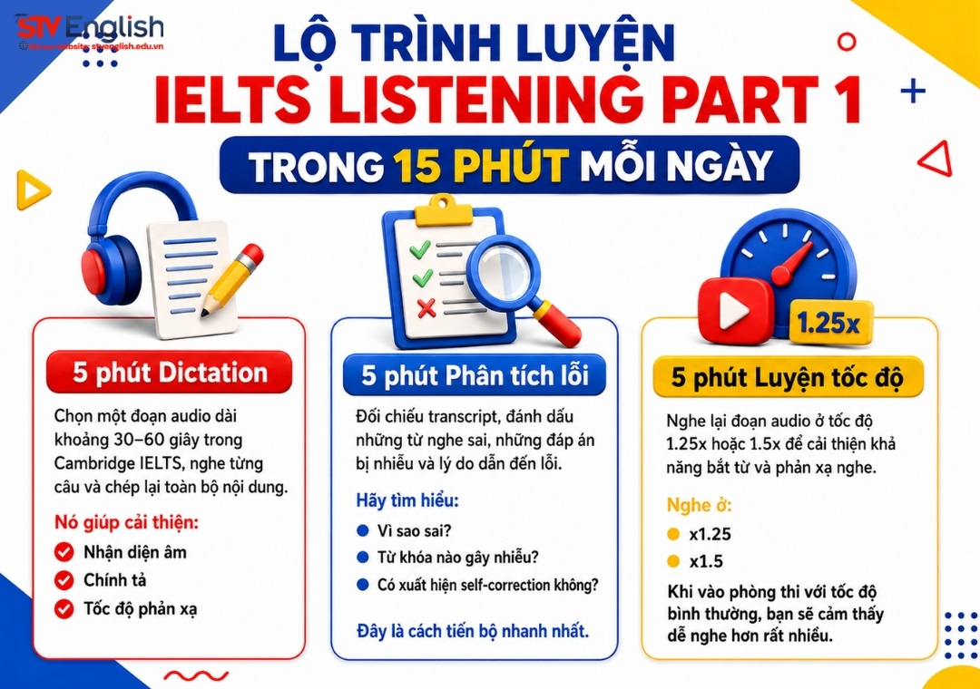 Cách luyện tập Listening IELTS Part 1 hiệu quả Cách luyện tập Listening IELTS Part 1 hiệu quả