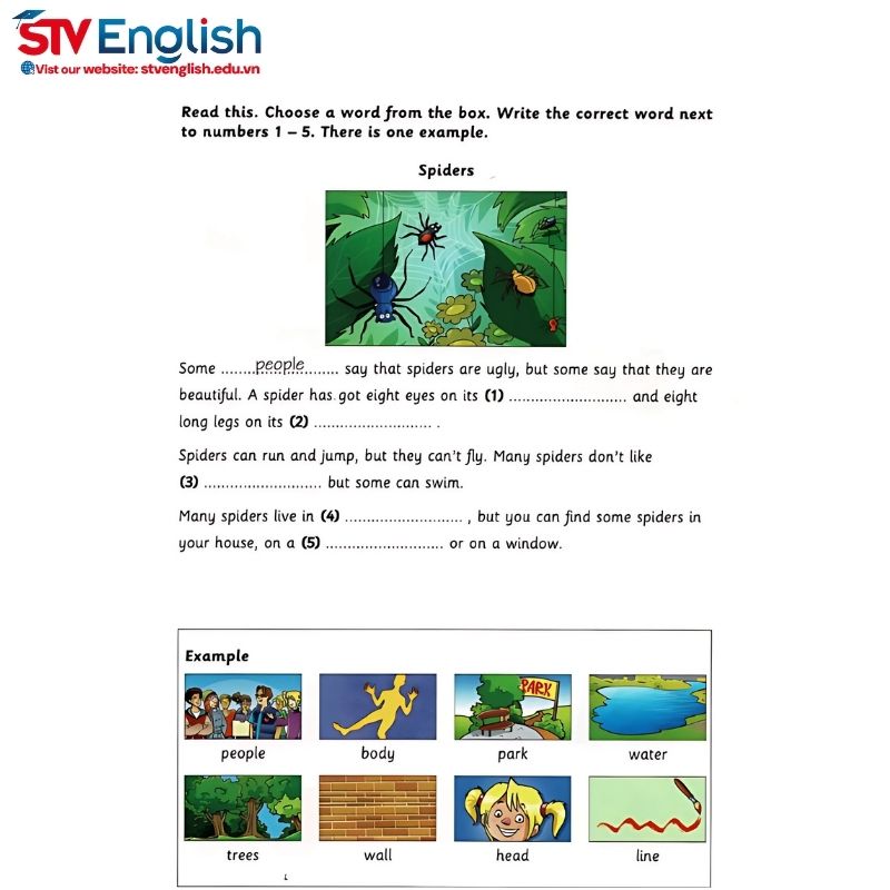 Mẫu đề thi Reading & Writing của Starters Cambridge. Mẫu đề thi Reading & Writing của Starters Cambridge.