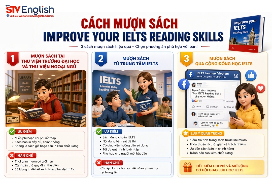 Cách mượn sách Improve Your IELTS Reading Skills Cách mượn sách Improve Your IELTS Reading Skills