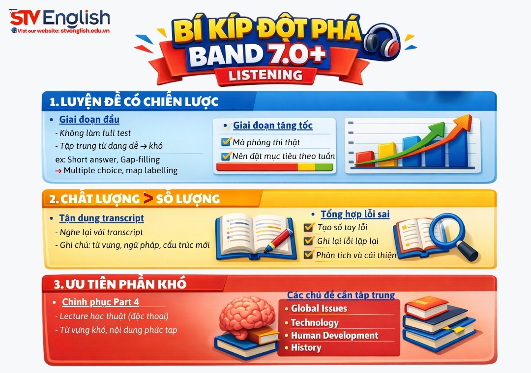 Bí kíp ôn luyện IELTS cấp tốc giúp đột phá band 7.0+ Bí kíp ôn luyện IELTS cấp tốc giúp đột phá band 7.0+