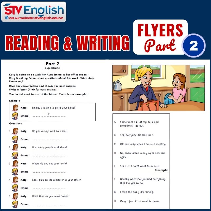 Reading & Writing Flyers: Part 2 – Choose the appropriate answer in the conversation Reading & Writing Flyers: Part 2 – Choose the appropriate answer in the conversation