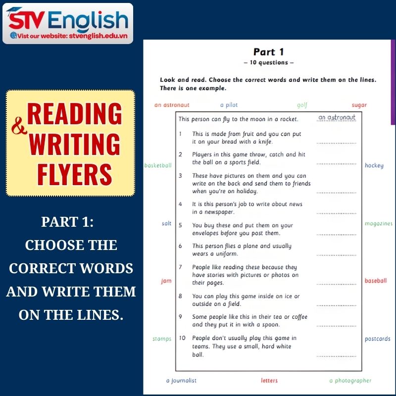 Reading & Writing Flyers: Part 1 - Matching words with definitions Reading & Writing Flyers: Part 1 - Matching words with definitions