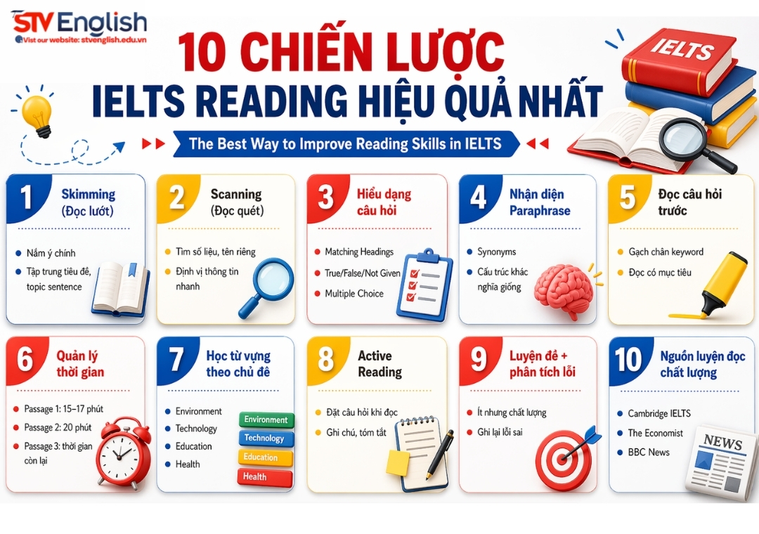 10 chiến lược hiệu quả nhất – The Best Way To Improve Reading Skills in IELTS 10 chiến lược hiệu quả nhất – The Best Way To Improve Reading Skills in IELTS