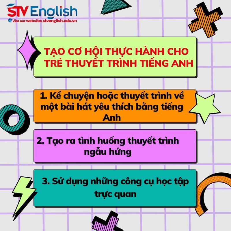Tạo cơ hội thực hành thuyết trình cho bé mới bắt đầu Tạo cơ hội thực hành thuyết trình cho bé mới bắt đầu