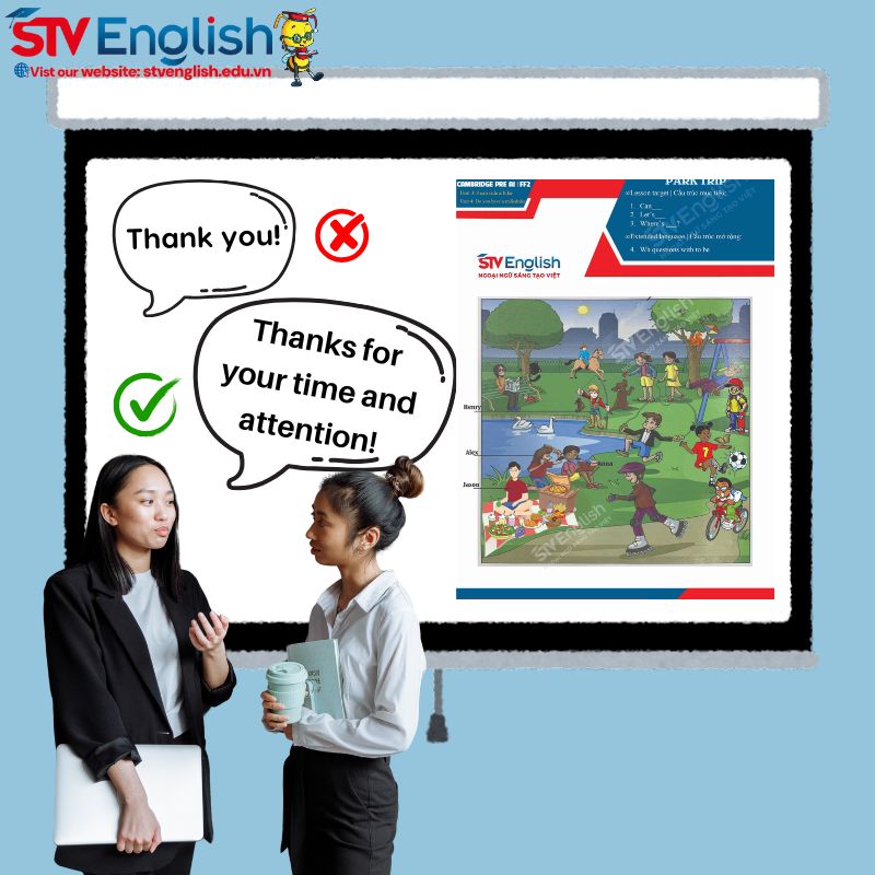 Thuyết trình tiếng Anh cho trẻ em: 10 mẫu câu kết thúc bài thuyết trình Thuyết trình tiếng Anh cho trẻ em: 10 mẫu câu kết thúc bài thuyết trình