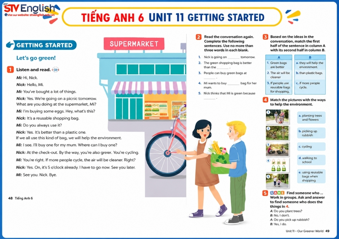 Tiếng Anh 6 unit 11 getting started Tiếng Anh 6 unit 11 getting started