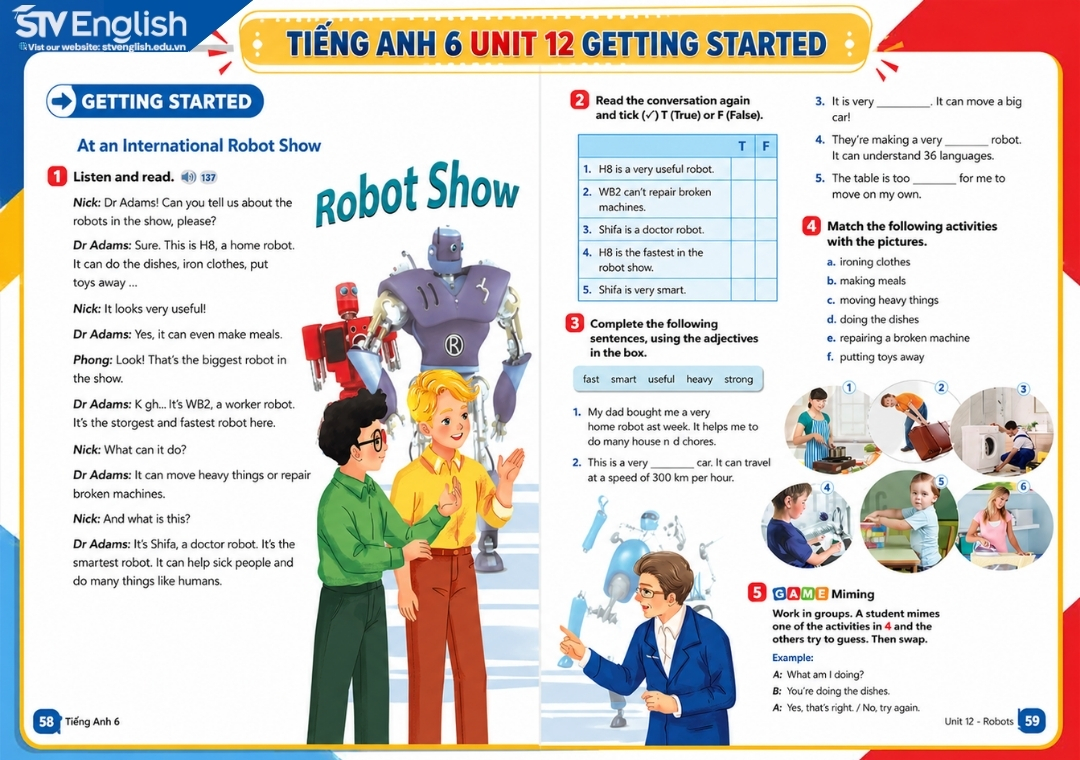 Tiếng Anh 6 Unit 12 Getting Started trang 58–59 tập 2 Tiếng Anh 6 Unit 12 Getting Started trang 58–59 tập 2