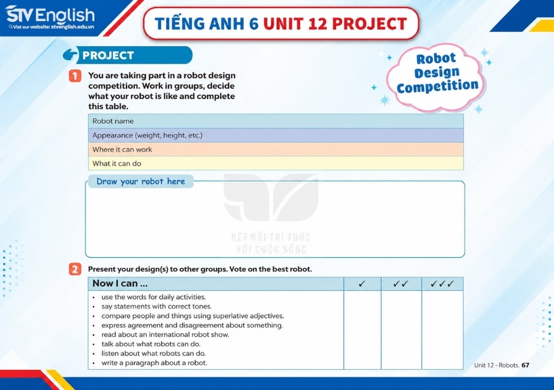 Tiếng Anh 6 Unit 12 Project trang 67 tập 2 Global Success Tiếng Anh 6 Unit 12 Project trang 67 tập 2 Global Success
