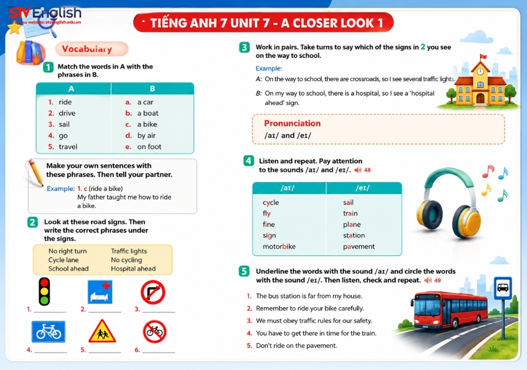 Bài tập Tiếng Anh 7 Unit 7 - A Closer Look 1 Bài tập Tiếng Anh 7 Unit 7 - A Closer Look 1