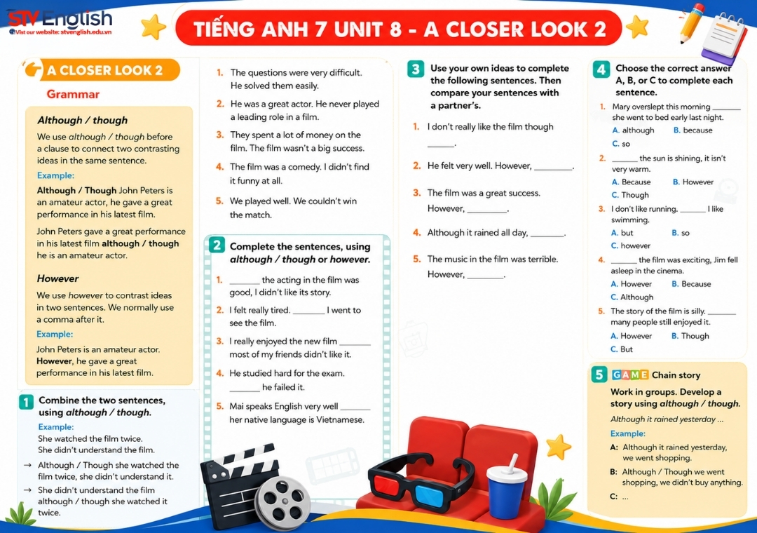 Bài tập Tiếng Anh 7 Unit 8 - A Closer Look 2 Bài tập Tiếng Anh 7 Unit 8 - A Closer Look 2