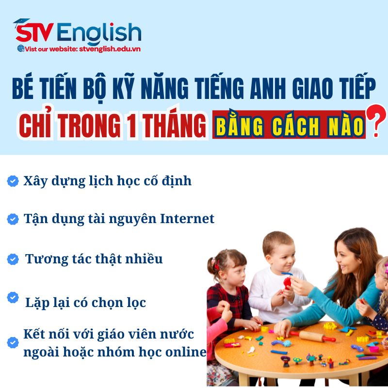 Cách giúp bé cải thiện kĩ năng tiếng Anh giao tiếp tại nhà trong 1 tháng hiệu quả Cách giúp bé cải thiện kĩ năng tiếng Anh giao tiếp tại nhà trong 1 tháng hiệu quả