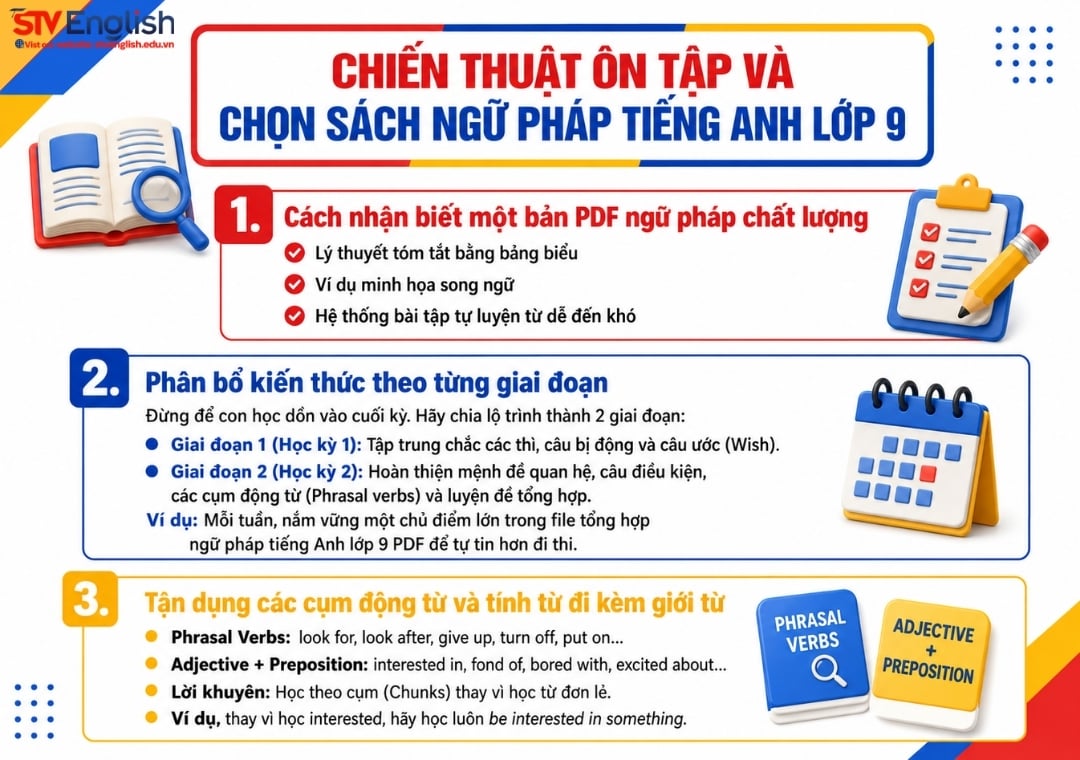 Chiến thuật ôn tập và chọn sách tổng hợp ngữ pháp tiếng Anh lớp 9 PDF Chiến thuật ôn tập và chọn sách tổng hợp ngữ pháp tiếng Anh lớp 9 PDF