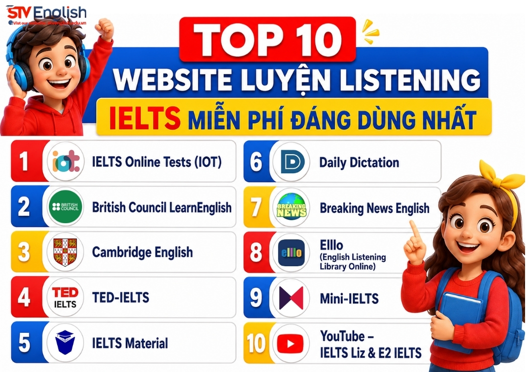 Top 10 Website luyện Listening IELTS Online miễn phí hiệu quả nhất 2026 Top 10 Website luyện Listening IELTS Online miễn phí hiệu quả nhất 2026