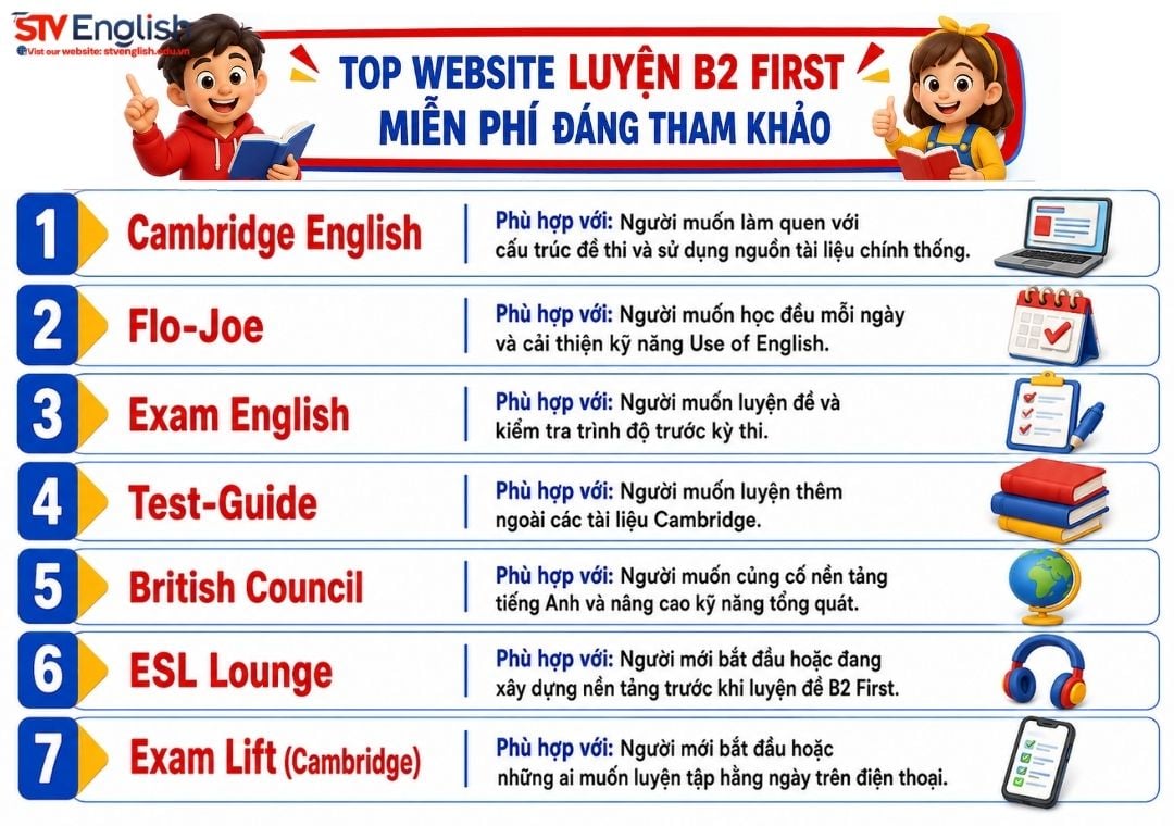 Top các website luyện B2 First miễn phí và chất lượng Top các website luyện B2 First miễn phí và chất lượng