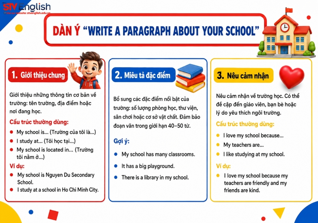Dàn ý write a paragraph about your school Dàn ý write a paragraph about your school