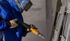 Thi công phun bi tại khách hàng của Đức Phát