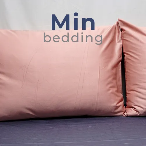 Bộ 1 ra bọc + 2 vỏ gối nằm 45x65cm 100% cotton Min Bedding màu hồng, xám