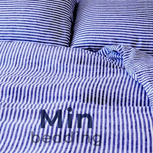 Vỏ gối nằm cotton sọc xanh nhí Min Bedding Khách sạn, Homestay, Văn phòng