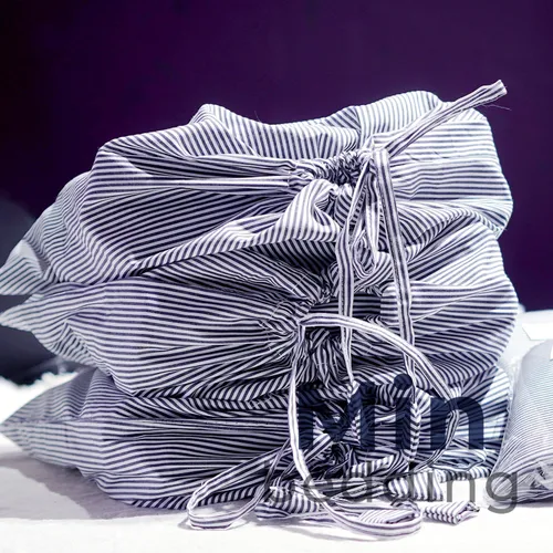 Vỏ gối nằm cotton sọc xanh nhí Min Bedding Khách sạn, Homestay, Văn phòng