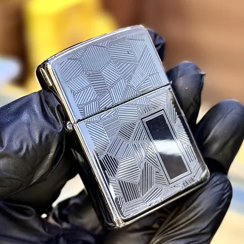 Zippo 1996 ( XII La Mã ) Mạ Bạc Silver Plated New Nguyên Bản