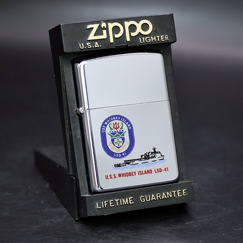 ZIPPO XƯA 1990 - HÀNG XƯA THẬP NIÊN 90s _ CHỦ ĐỀ TÀU CHIẾN WHIDLEY ISLAND LSD-41