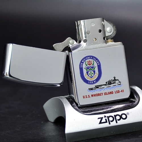 ZIPPO XƯA 1990 - HÀNG XƯA THẬP NIÊN 90s _ CHỦ ĐỀ TÀU CHIẾN WHIDLEY ISLAND LSD-41